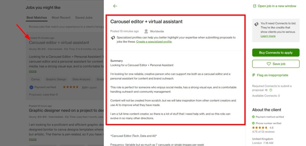 Read the Job Post Carefully
