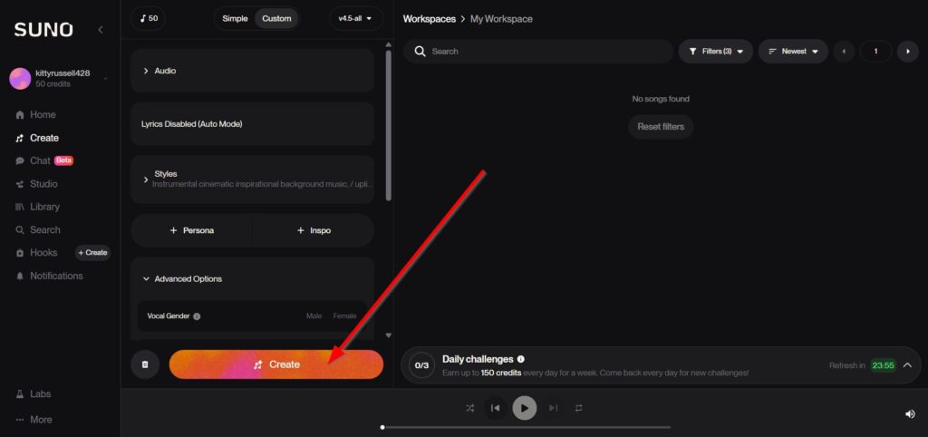 Click Generate
