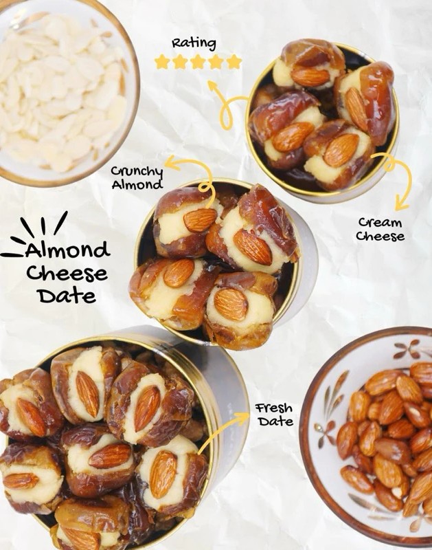 Almond Cheese Dates